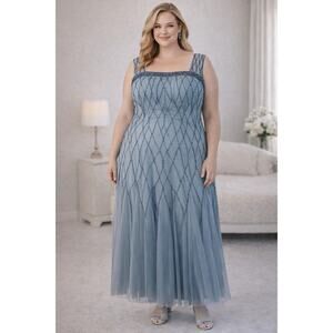 green emerald velvet dress R&M Richards 5405W Plus Size Formal Long Dress